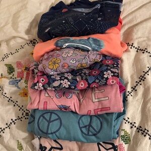 7 Colorful Graphic sz 10/12 long sleeve night gowns 3 cat &jack, 2 carter, 3 CP